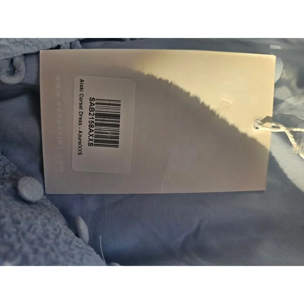 Saboluxe Light Blue Aioki Corset Dress U.S Size 0 Babydoll Lined NWT - Picture 10 of 11